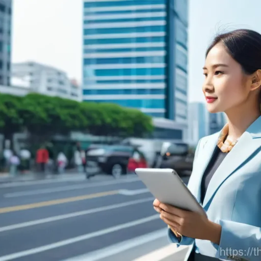 건축평가사로서의 성장 잠재력 극대화 - A confident, professional Thai female property appraiser in her early 30s, dressed in a sharp busine...