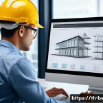 Home 22 건축평가사의 직업적 성취를 극대화하는 방법 - A professional building inspector using advanced digital software on a sleek laptop, analyzing struc...