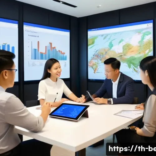 Home 33 건축평가사의 주요 고객군 분석 - A professional meeting scene in a modern Thai real estate office: a diverse group of project owners ...